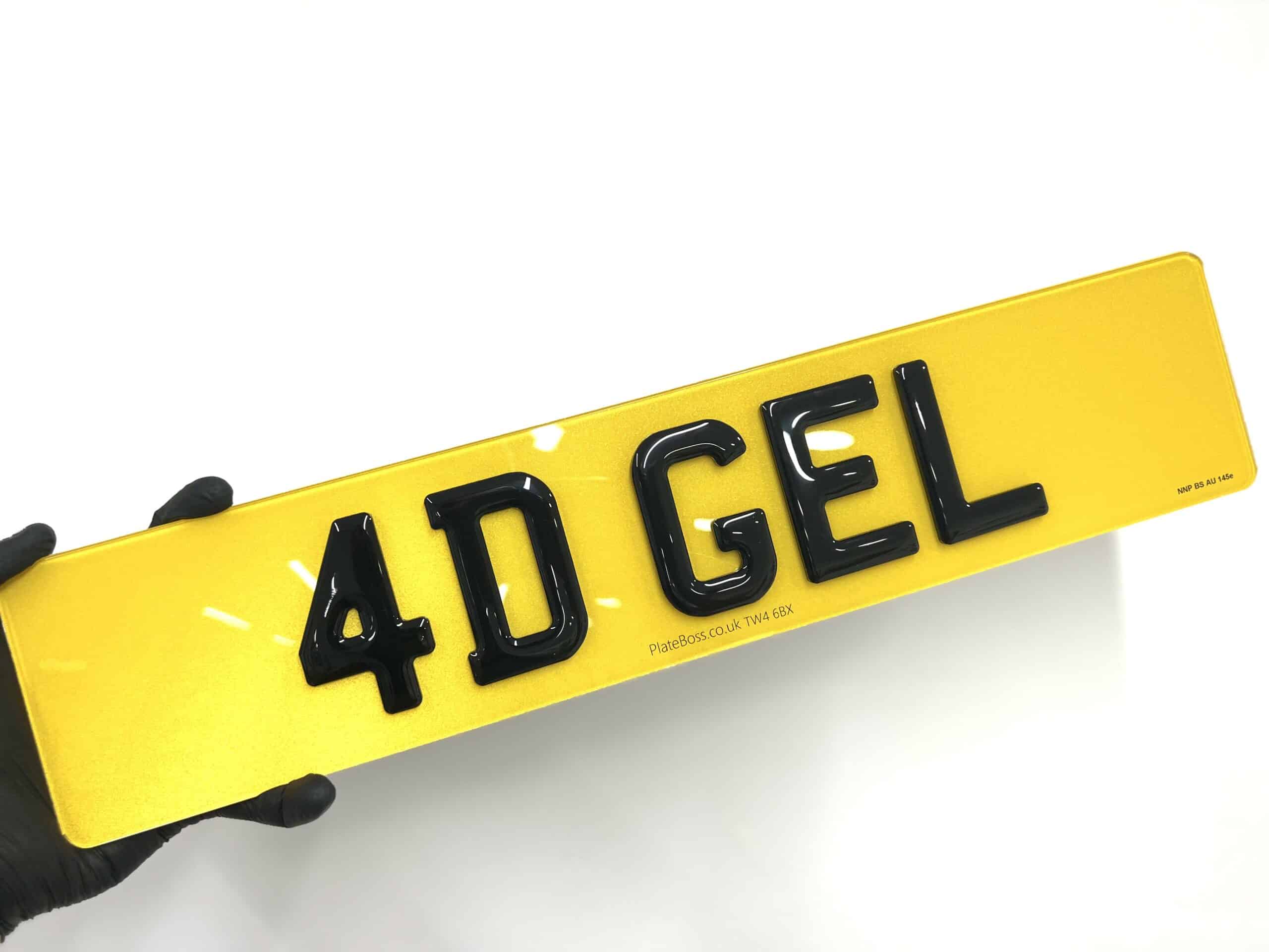4d gel 3mm Number Plates